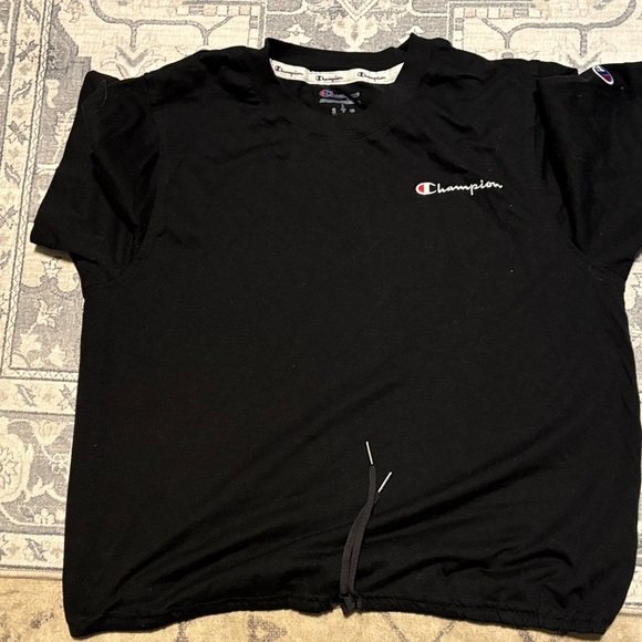 Champion Black Drawstring Tee size large - Picture 1 of 4